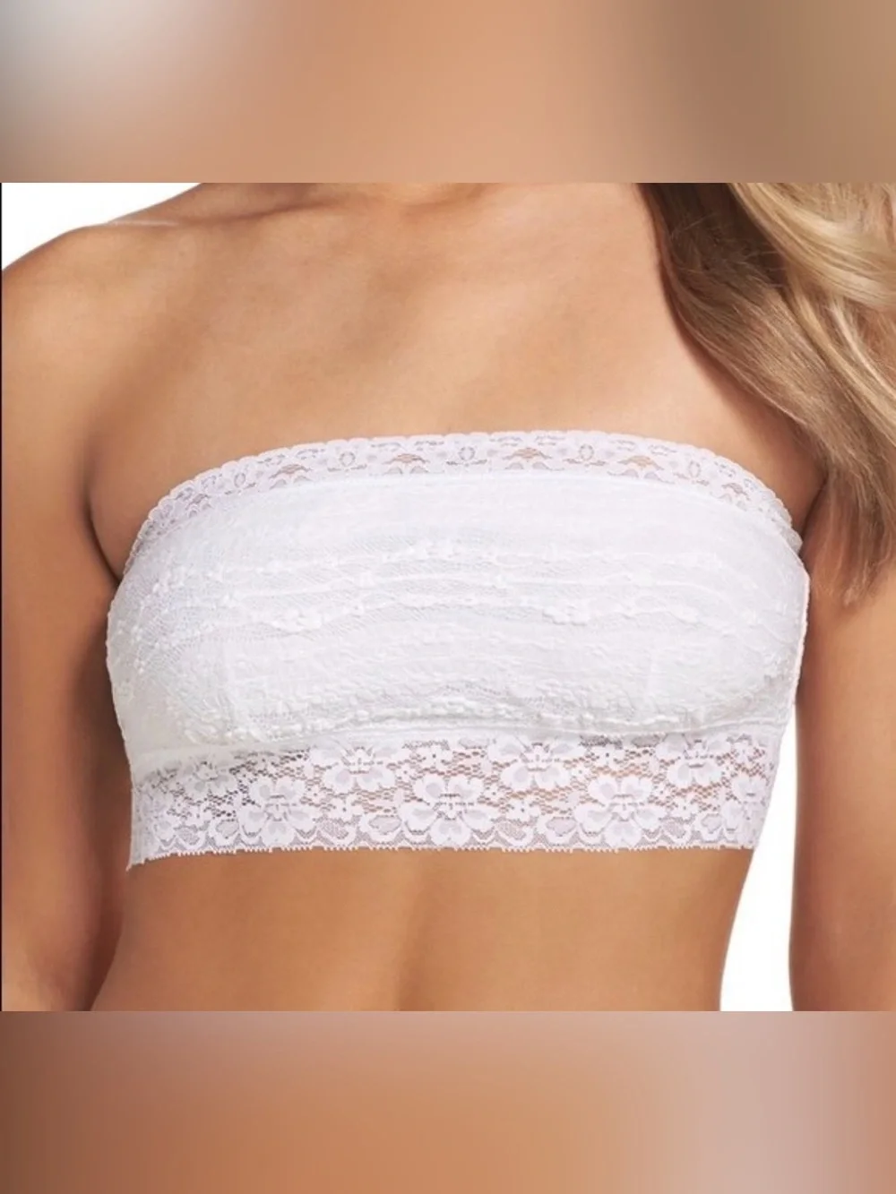 NWT Free People Intimately FreeWhite Lace Strapless Bandeau Top - Picture 4 of 5